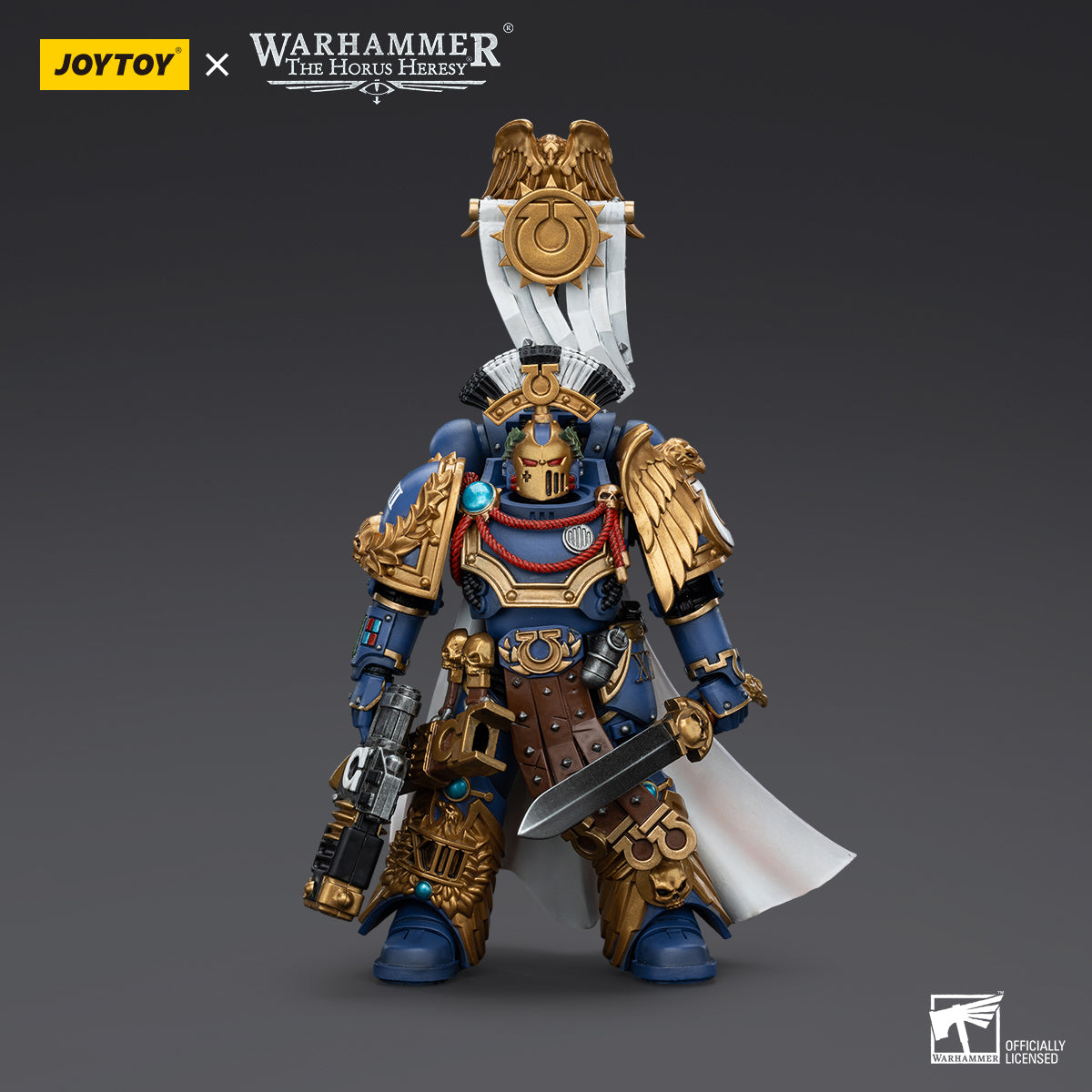 JoyToy WH40K Ultramarines Legion Praetor with Power Sword and Volkite Serpenta