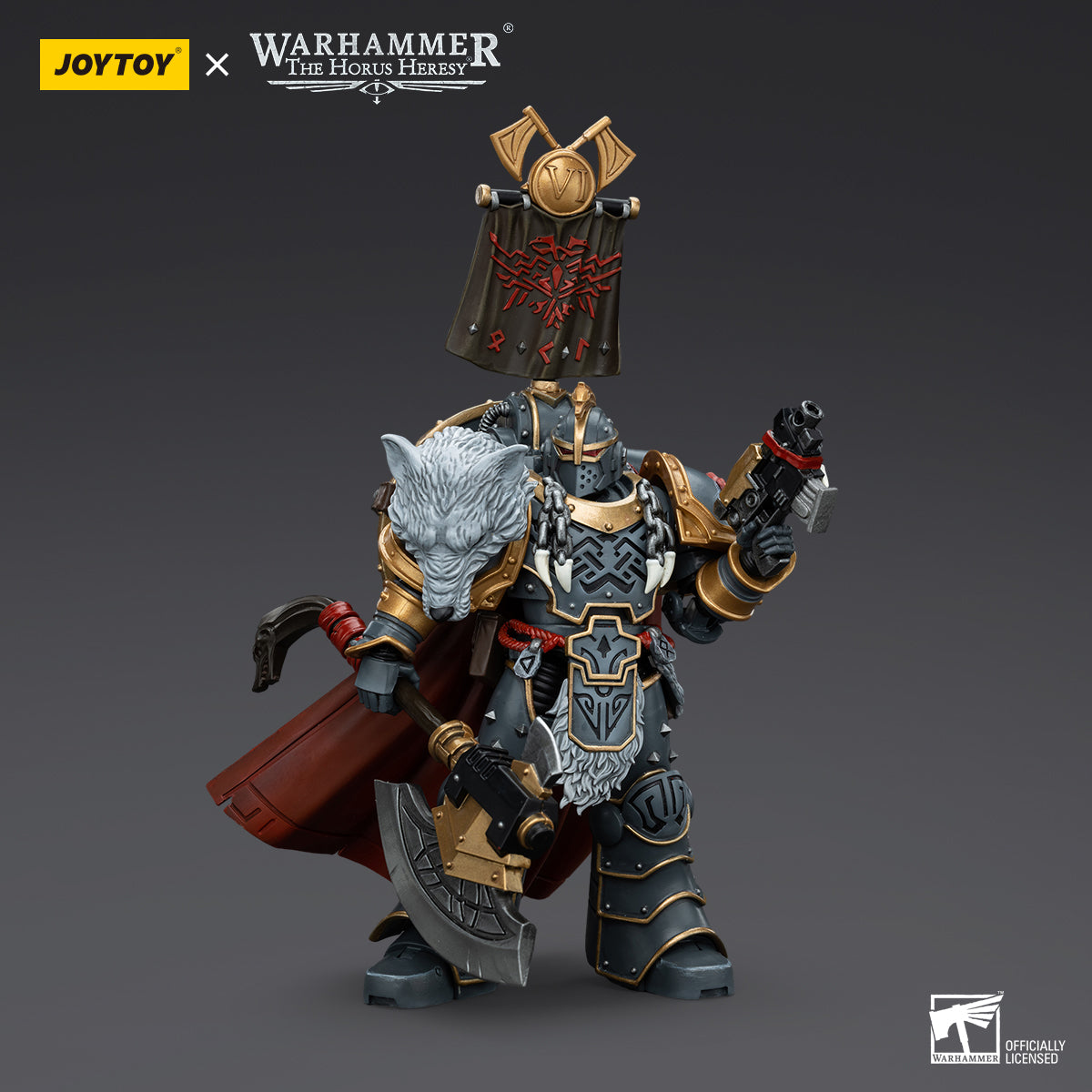 Space Wolves Legion Praetor with Power Axe and Combat Shield