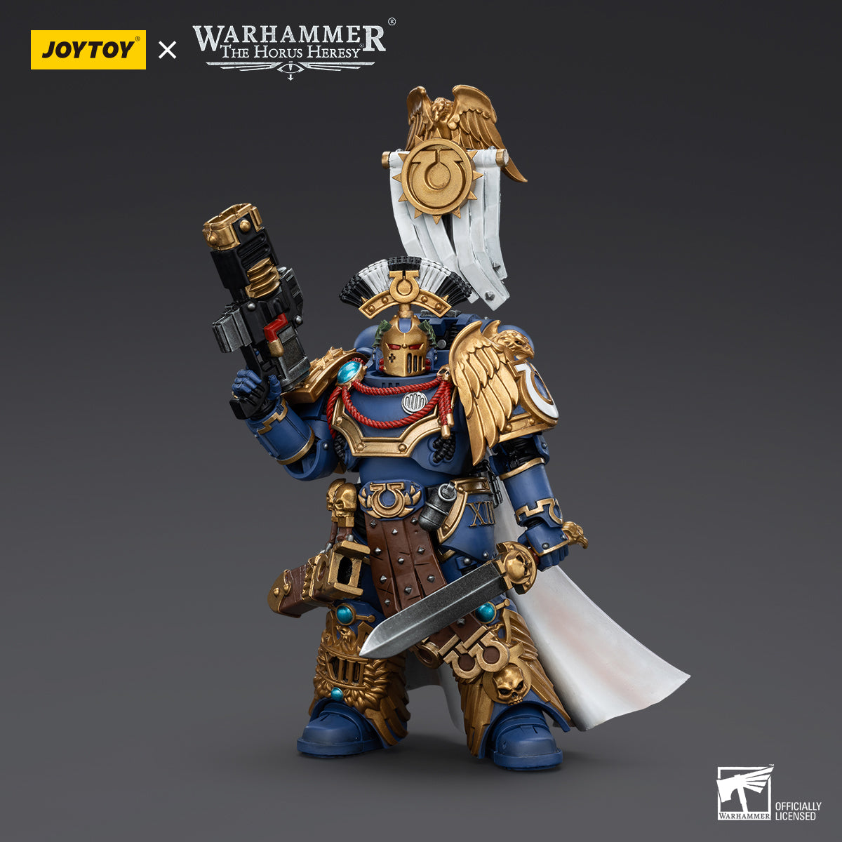 JoyToy WH40K Ultramarines Legion Praetor with Power Sword and Volkite Serpenta