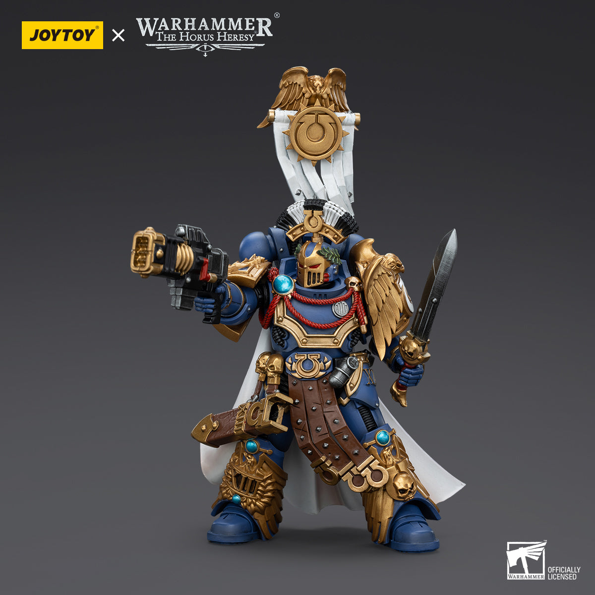 JoyToy WH40K Ultramarines Legion Praetor with Power Sword and Volkite Serpenta