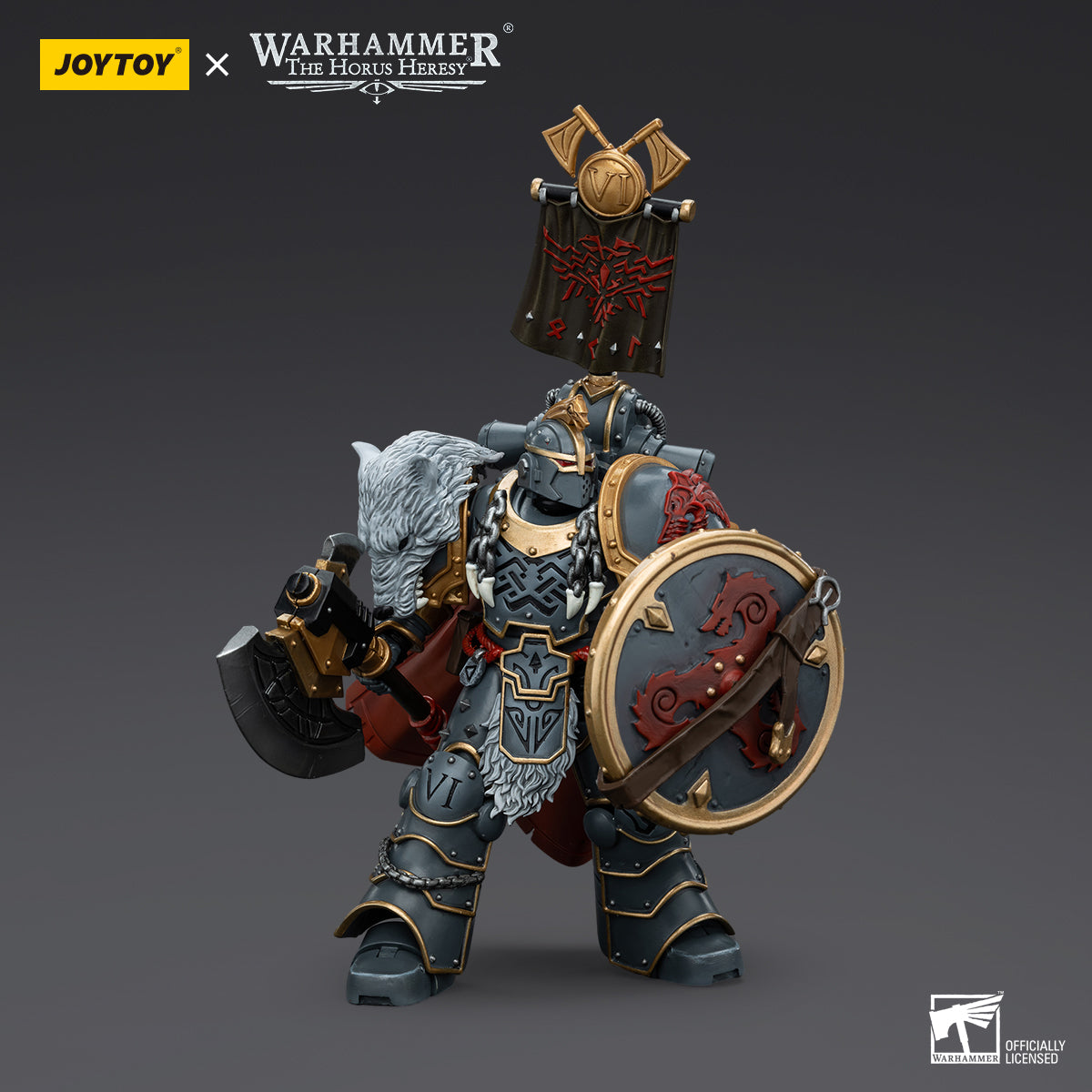 Space Wolves Legion Praetor with Power Axe and Combat Shield